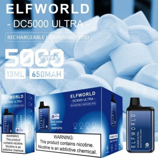 سيجارة إلكترونية قابلة لإعادة الشحن من Elf Bar DC5000 Puff