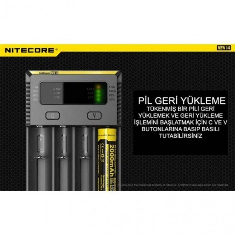 Nitecore New i4 intelli charger Li-ion 4 lü Pil Şarj Cihazı