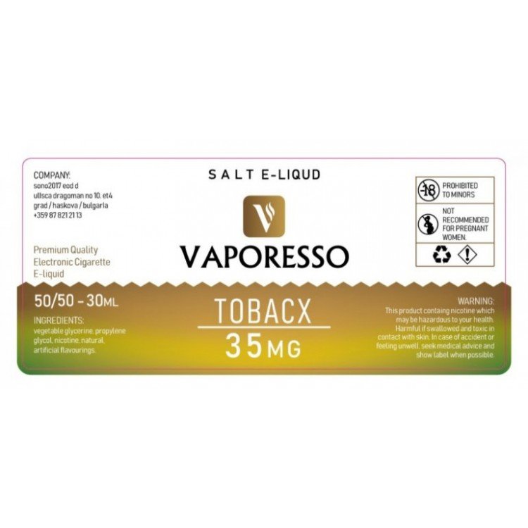 Vaporesso - Tobacx 30 ml Salt Likit